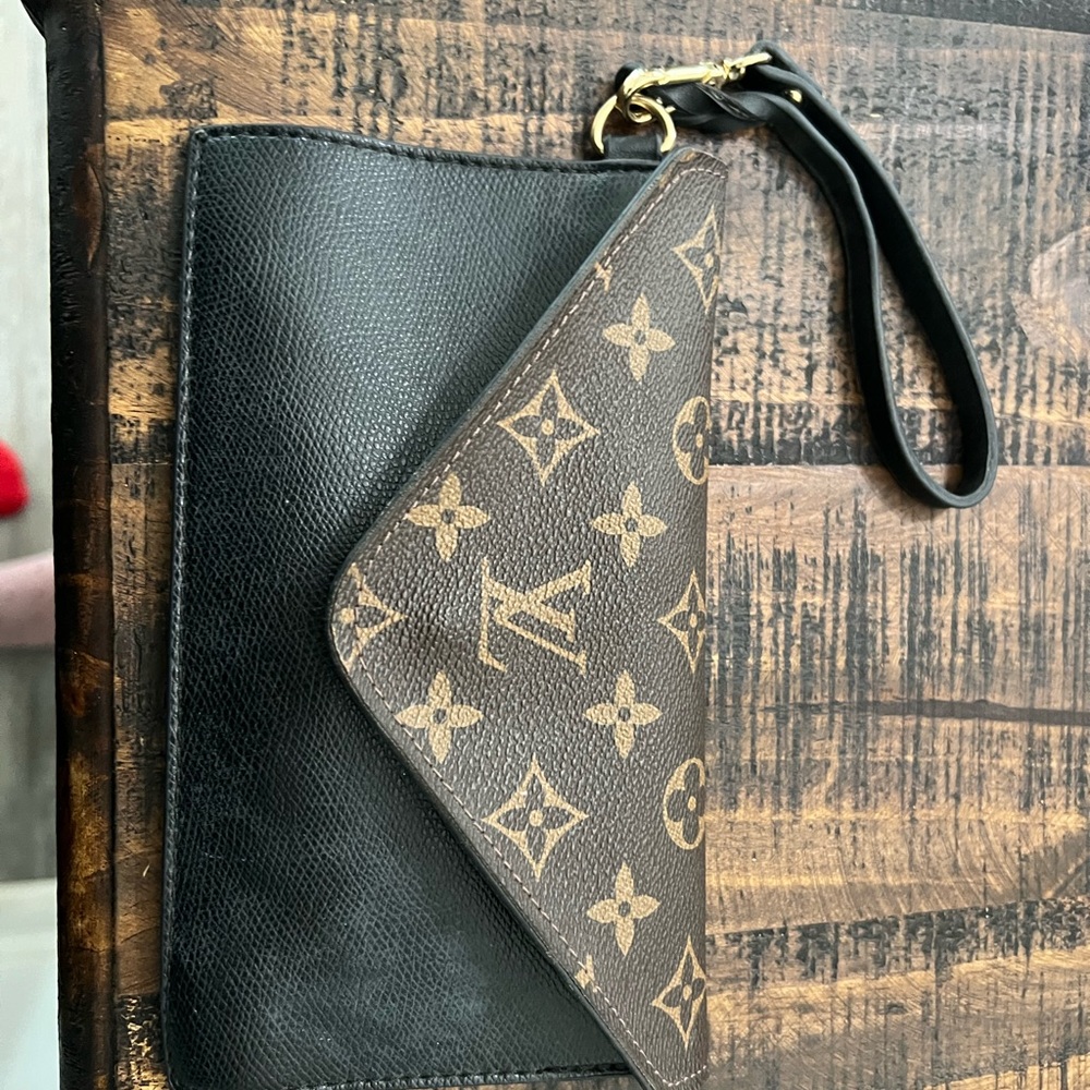 Black and Brown Monogram Clutch - Picture 2 of 8